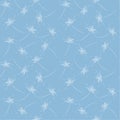 Seamless pattern: white flowers dandelions on a blue background. vector.